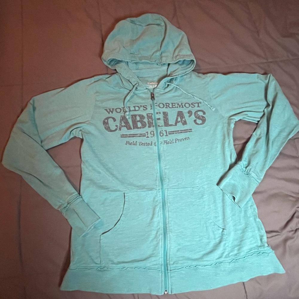 Cabela's Women's Aqua Zip-Up Hoodie - Size Large